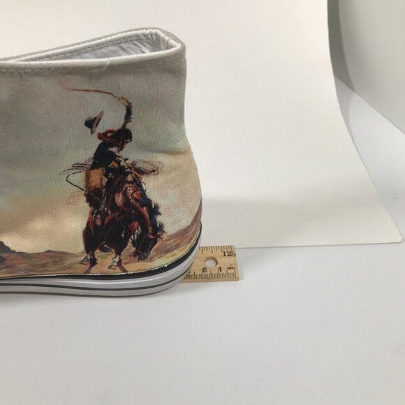 Rodeo Cowboy Scenic Canvas High Top Lace-Up Shoes M/W US 9/10 UK 8/8 EU 42/41 - Picture 15 of 16